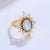 Kai Moonstone Sapphire Cocktail Ring in 14k Solid Gold, size 4 For Sale - Image 9 of 12