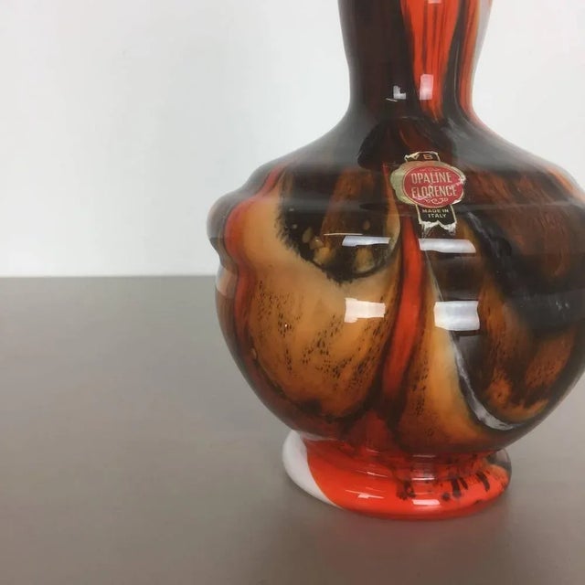 Glass Extra Large Pop Art Opaline Florence Vase Designed from Carlo Moretti, Italy, 1970s For Sale - Image 7 of 8