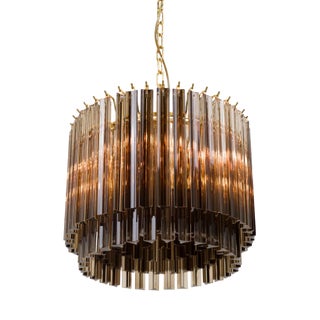 Smoked Piccolo Amaro Drum Chandelier from Pure White Lines For Sale