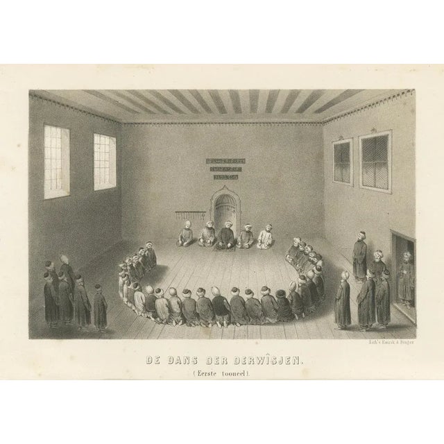 Dozy, Islamic Ritual Print Dance of the Dervishes Ceremony, 1863, Lithograph For Sale - Image 6 of 10