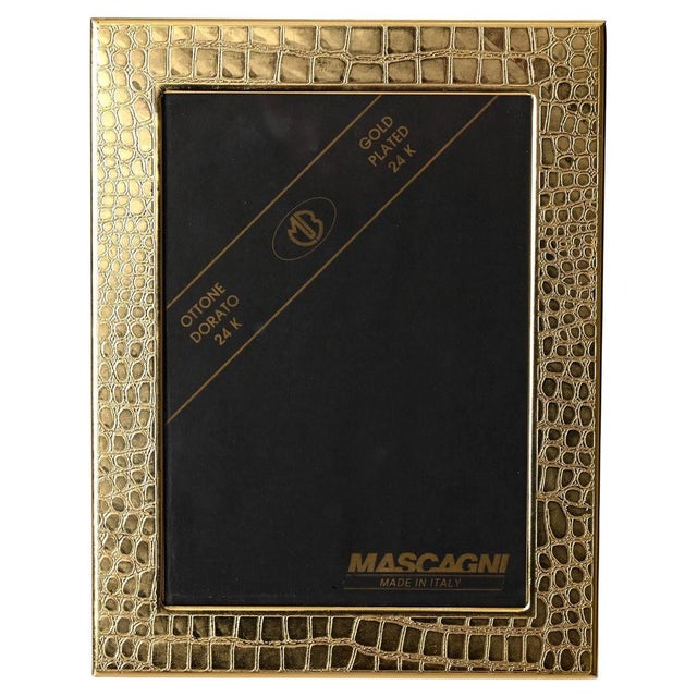 Mid-Century Modern Italian 24k Gold Brass Photo Frame from Mascagni, 1970s For Sale - Image 13 of 13