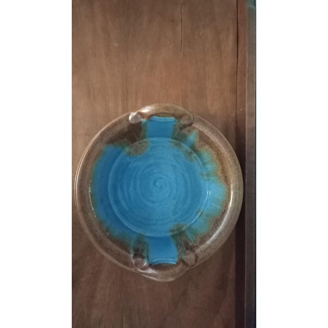 Blue Vintage Ceramic Collectible Pottery Set of 3 Pieces For Sale - Image 8 of 11
