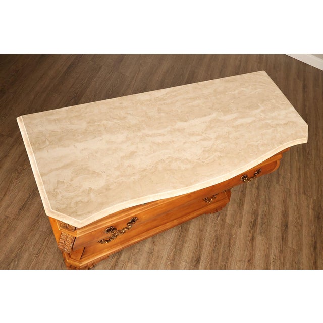 Wood Century Furniture French Style Bombe Chest With Marble Top For Sale - Image 7 of 18