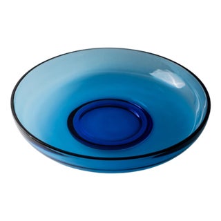 Large Vintage Italian Royal Blue Murano Glass Bowl, 1980s For Sale