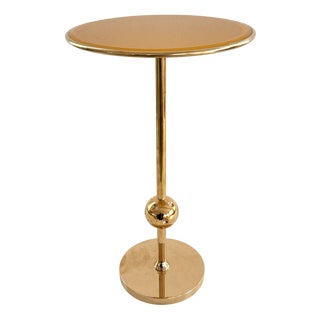 Vintage Italian Side Table in Brass and Yellow Glass by Osvaldo Borsani, 1950s For Sale
