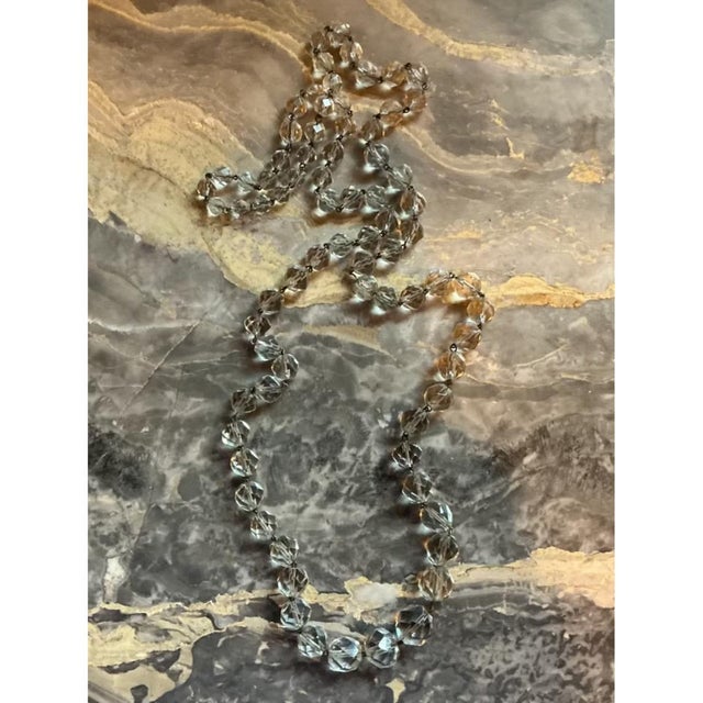 Vintage Clear Cut Crystal Necklace For Sale - Image 10 of 11