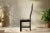 Set of 6 dining chairs with sleek, slim high-back design and upholstered seat in a natural design in shades of green, gray...