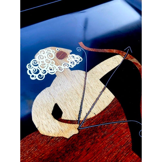 Zodiac Archer | Sagittarius Centaur Tray Vintage Couroc of Monterey | Mid-Century California Art For Sale In San Francisco - Image 6 of 14