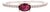 Ruby & Diamond Ring in 14k White Gold, Oval 5×4mm – Dainty East West Ring, Size 6.75 For Sale