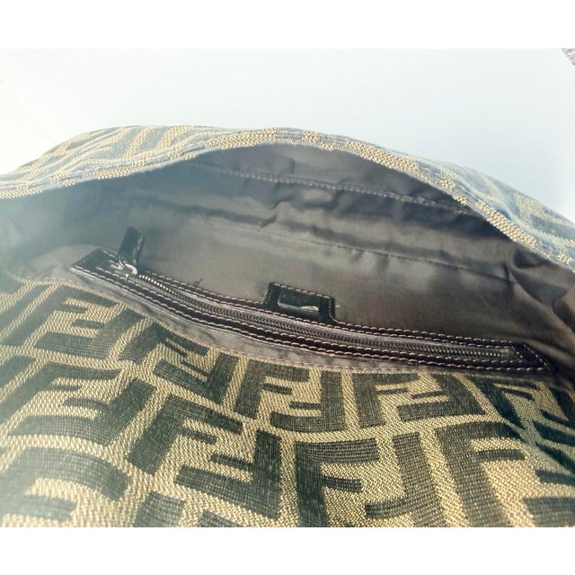Contemporary Fendi Zucca Baguette Shoulder Bag For Sale - Image 3 of 6