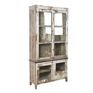 Vintage Patinated Wooden Cabinet For Sale