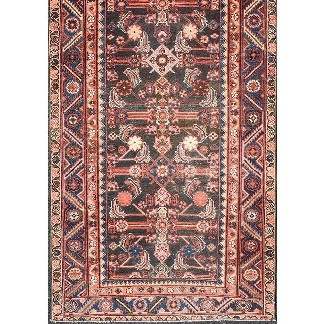 Antique Persian Hamadan Runner with All-Over Sub-Geometric Floral Design. Keivan Woven Arts / rug EMB-22122-15013, country...
