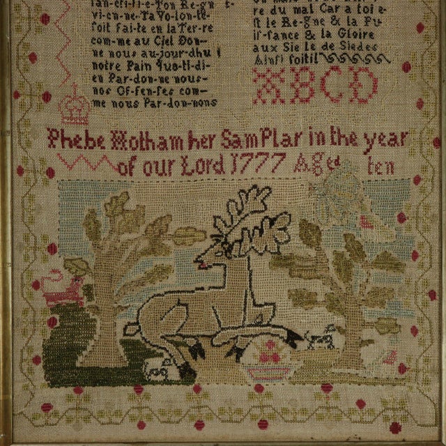 Traditional Antique Sampler, 1777 by Phebe Hotham Aged 10 For Sale - Image 3 of 18