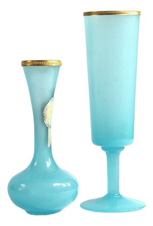 Opaline Glass Vases from Nason, 1960s, Set of 2
