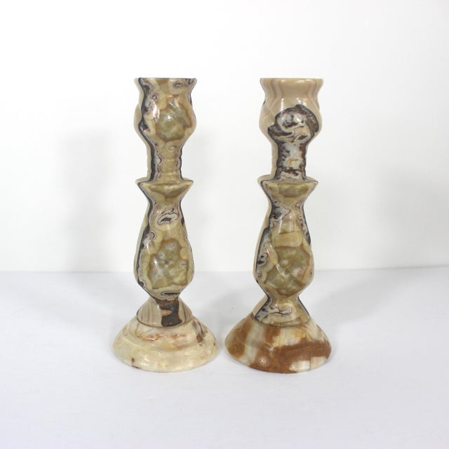 Pair of Vintage Marble Candle Holders Chairish