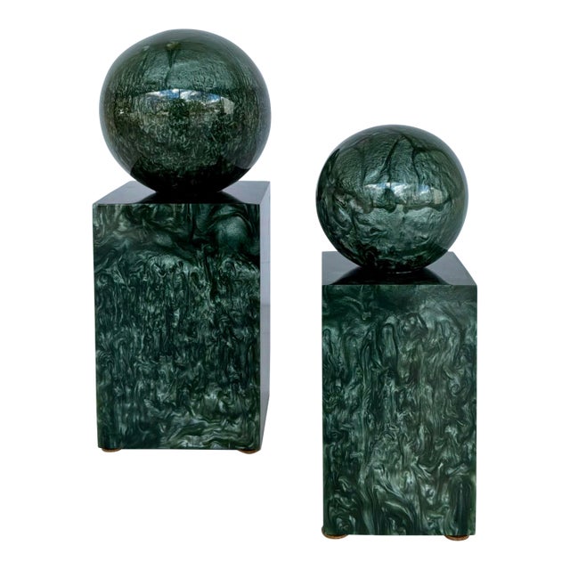 Currey & Company Modern Green Nova Sculptures For Sale