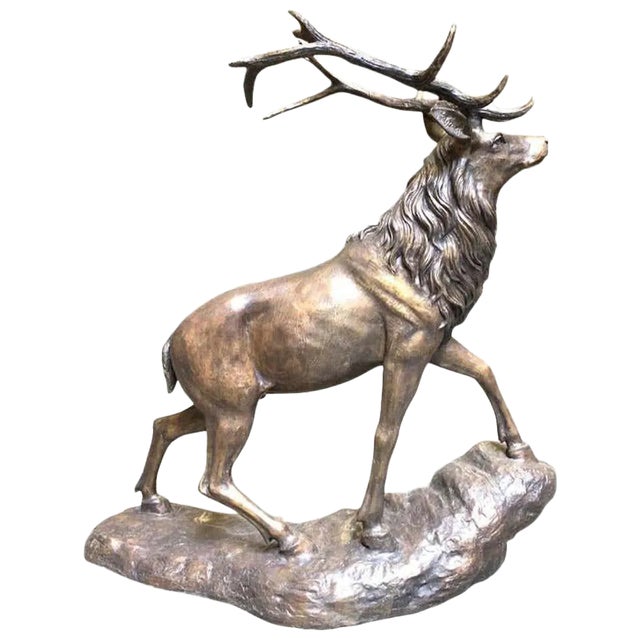 Large Bronze Stag, 20th-Century For Sale