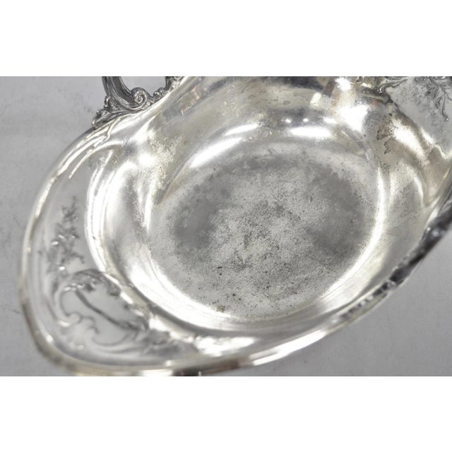 Antique Christofle Gallia French Art Nouveau Silver Plated Fruit Basket W Handle For Sale - Image 9 of 17