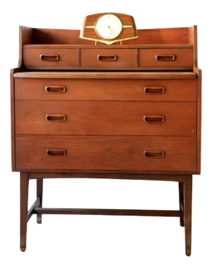 Mid-Century Curvy Dressing Table in Teak with Pull Out Mirror