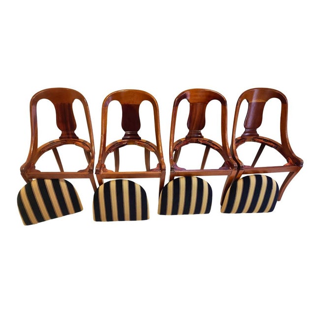 German Biedermeier Gondola Chairs, 1820, Set of 4 For Sale - Image 6 of 9