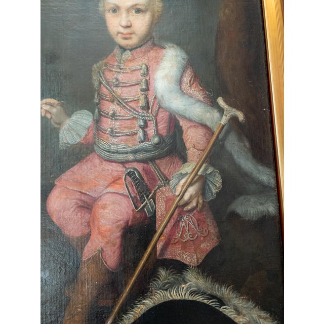 18th Century European German or Austrian School Portrait of a Noble Boy With Deer For Sale - Image 10 of 16