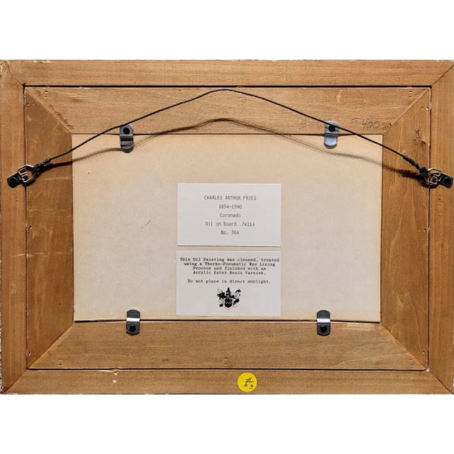 Charles Fries -C.1910s View of Coronado Peninsula in S. Diego-Oil Painting For Sale - Image 9 of 9