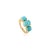 Contemporary 3.32 Ct Three Stone Turquoise Claw Set Engagement Ring in 14k Solid Gold Size 5.5 For Sale - Image 3 of 13