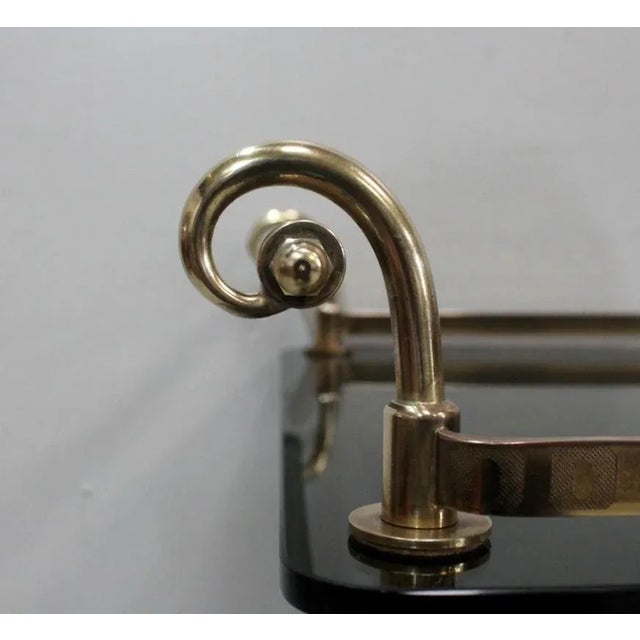 Gold Rolling Brass & Smoked Glass Trolley, 1970s For Sale - Image 8 of 18