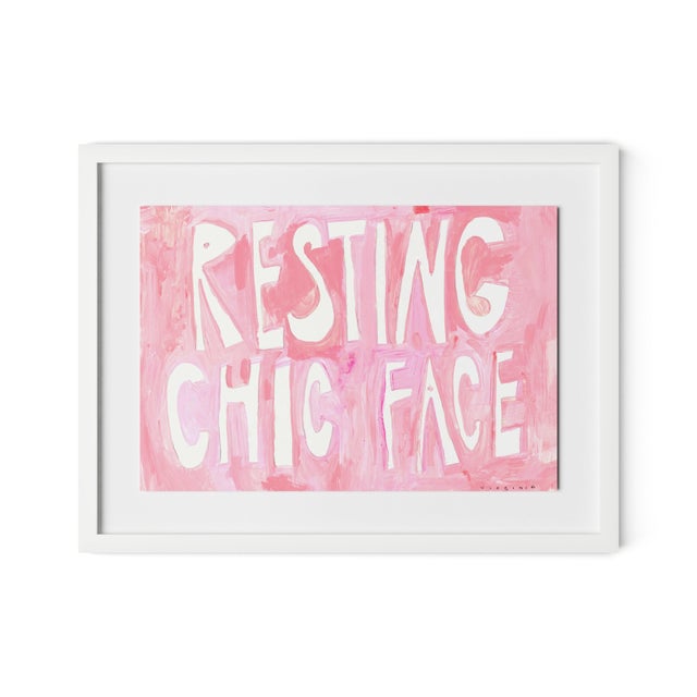 Virginia Chamlee Resting Chic Face by Virginia Chamlee in White Frame, Small Art Print For Sale - Image 4 of 4