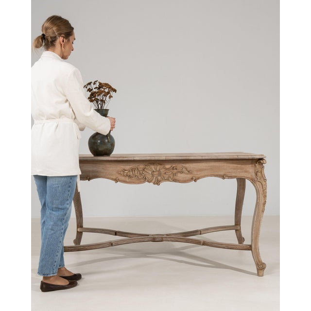 19th Century 19th Century France Louis XIV Antique White Wood Dining Table For Sale - Image 5 of 11