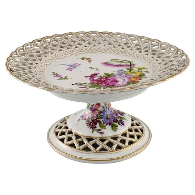 Antique Compote in Openwork Porcelain from Meissen For Sale - Image 9 of 9
