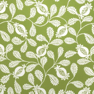 Schumacher Lanzadera Vine Indoor/Outdoor Fabric in Honeydew For Sale