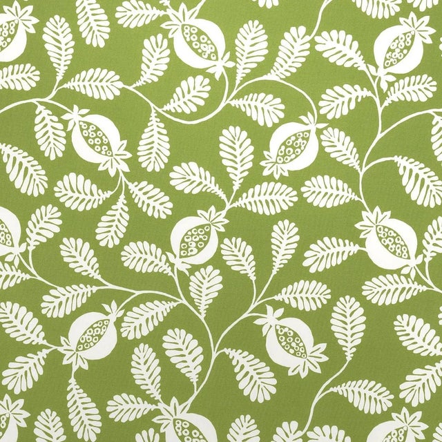Schumacher Lanzadera Vine Indoor/Outdoor Fabric in Honeydew For Sale