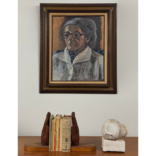 Portrait of a Seated Woman Artist: Jack Gerber (American, 20th Century) Date: Mid-20th Century Medium: Acrylic on prepared...