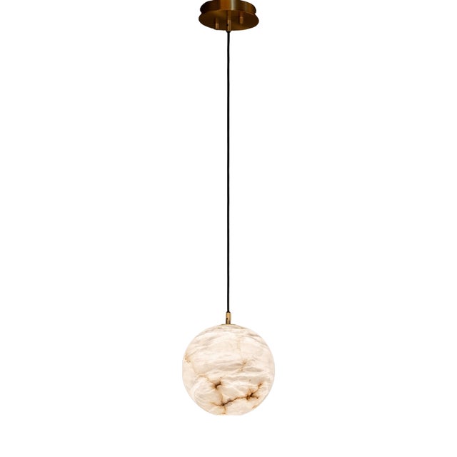 Moon 28 Pendant Lamp by United Alabaster For Sale
