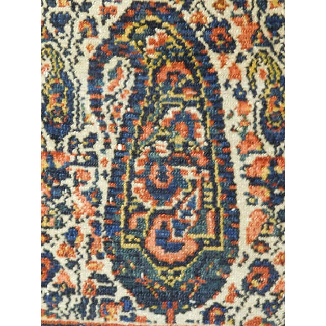 Antique Persian Senneh rug. Paisly Boteh design. Fine weave. Hand-knotted. 3'7"x 4'9"