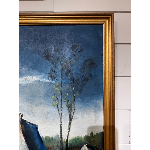 Textile 20th Century Oil on Canvas For Sale - Image 7 of 10