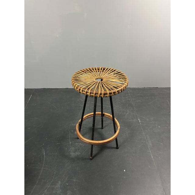 Mid-Century Modern Dutch Rattan Bamboo Bar Stool by Dirk Van Sliedrecht for Rohé Noordwolde, 1950s For Sale - Image 10 of 18