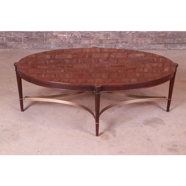 Thomas Pheasant for Baker Furniture Mahogany and Brass Coffee Table