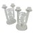 Vintage Crystal Glass Double Candlestick Holders Pair Ivy Vines Romantic Decor For Sale