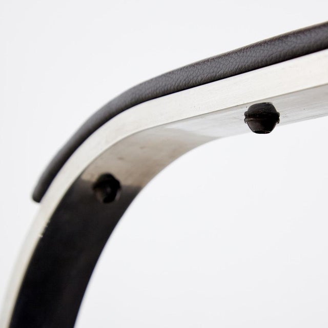 Steel Armchair with Leather Upholstery For Sale - Image 14 of 15