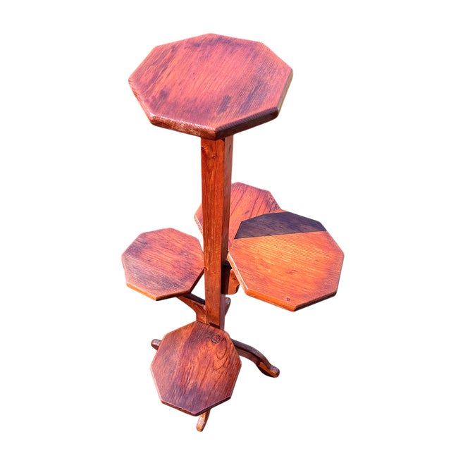 Charlotte Perriand Vintage 1970s Wooden Multi-Tier Plant Stand For Sale - Image 4 of 8