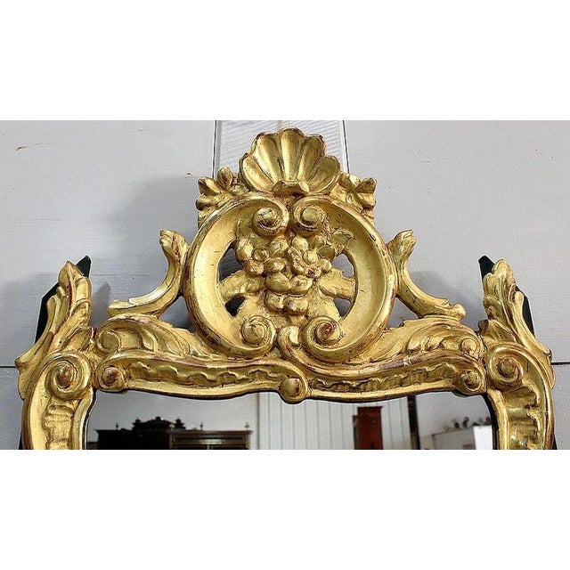 Small Antique Louis XVI Style Gilded Wood Mirror For Sale - Image 4 of 18