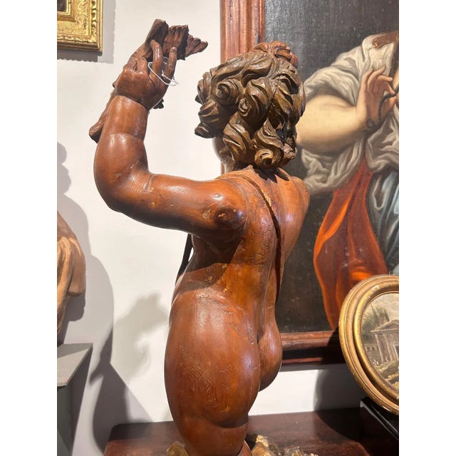 Bacchus Allegory, Early 1700s, Pine Wood Sculpture For Sale - Image 4 of 7