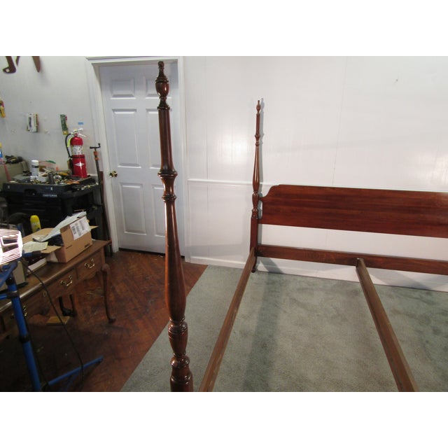 1960s Pennsylvania House Solid Cherry King Size Poster Bed For Sale - Image 5 of 12