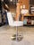 Contemporary Attributed Vanguard Light Gray Leather Counter Stool With Chrome Pedestal Base For Sale - Image 3 of 5