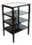 Vintage Czechoslovak Functionalist Étagère in Black Wood and Bevelled Glass, 1940s For Sale