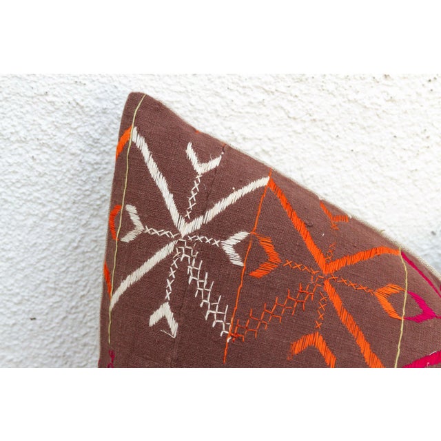 Nabha Nomad, Antique Phulkari Lumbar Pillow Cover For Sale In Los Angeles - Image 6 of 6