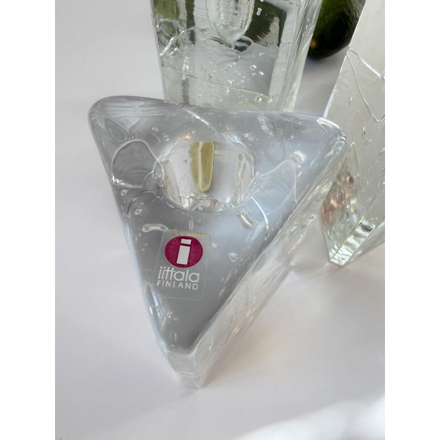 Arkipelago Ice Glass Candleholders by Timo Sarpaneva for Iittala, Finland, 1980s, Set of 3 For Sale - Image 10 of 15