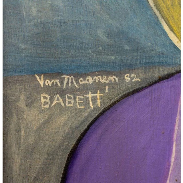 1980s Gregory Van Maanen "Babbett" Oil on Cloth, 1982 For Sale - Image 5 of 10